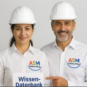 Safety‑Pilot Menü der DGUV‑Wissen‑Datenbank: Zugriff auf geprüfte Arbeitshilfen wie Gefährdungsbeurteilungen, Betriebsanweisungen, Gefahrstoffdatenbanken, Lärmrechner, Formularsammlungen sowie Schulungsvideos und PPT‑Vorlagen.