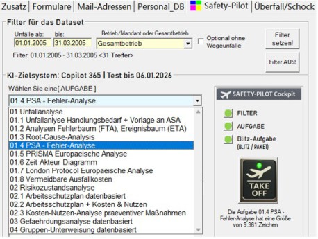 ASM Safety-Pilot ist eine KI-gestützte Software-Plattform für professionelles Arbeitsschutz- und Gesundheitsmanagement, die Unternehmen dabei hilft, Unfälle zu verhindern, Risiken zu minimieren und gesetzliche Anforderungen zu erfüllen, indem sie den Proz