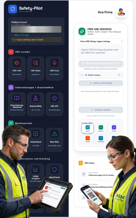 Safety Pilot: KI gestützte Unfallmeldungen, Gefährdungsbeurteilungen und Unterweisungen – entwickelt mit BG Experten und Kliniken.